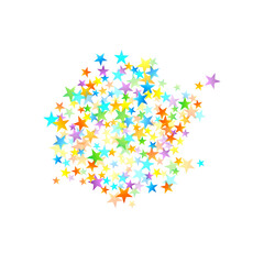 Rainbow Festive Confetti. Carnival Star Falling.