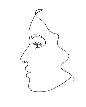 recommend clip art: Woman profile with long hair.