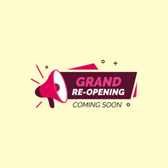Grand opening or re-opening vector illustration, banner, background