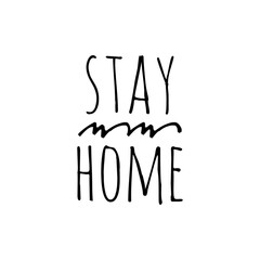 ''Stay home'', illustration quote/word about staying at home, stay at home during the COVID-19