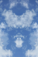 Tripping psychedelic blue sky with clouds background modern high quality prints fifty megapixel