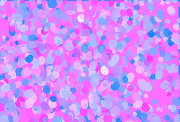 Light Pink, Blue vector background with lamp shapes.