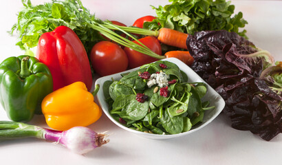 Fresh, raw vegetables - eat healthy concept