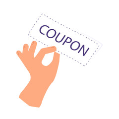 Hand holds Coupon