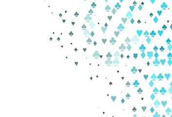 Light BLUE vector cover with symbols of gamble.