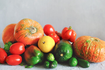 Fresh organic vegetables. Healthy food background.