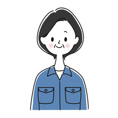 作業服のシニア女性