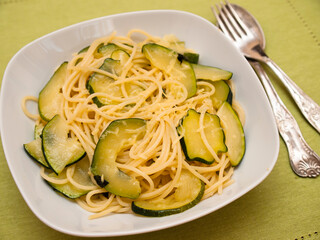 Spaghetti alla Nerano - Italian pasta dish with zucchini