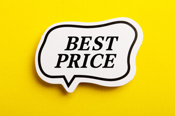 Best Price Speech Bubble Isolated On Yellow Background