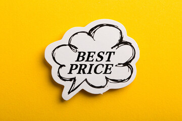 Best Price Speech Bubble Isolated On Yellow Background