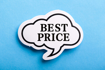 Best Price Speech Bubble Isolated On Blue Background