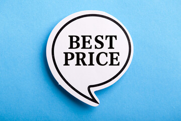 Best Price Speech Bubble Isolated On Blue Background