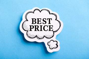 Best Price Speech Bubble Isolated On Blue Background