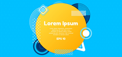 Circle frame overlap element design geometric shape blue and yellow color