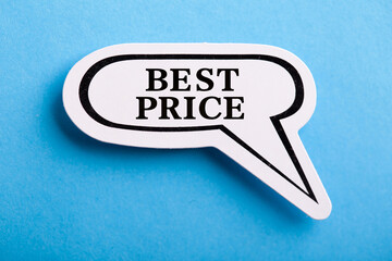 Best Price Speech Bubble Isolated On Blue Background