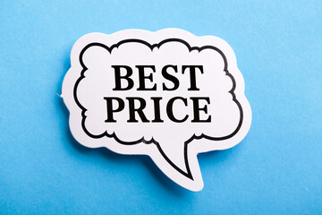 Best Price Speech Bubble Isolated On Blue Background