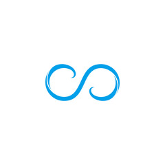 infinity blue waves curves geometric design logo vector