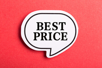 Best Price Speech Bubble Isolated On Red Background