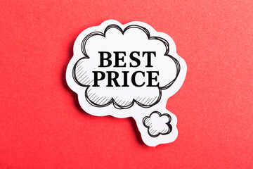 Best Price Speech Bubble Isolated On Red Background