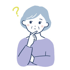 考えるシニア女性