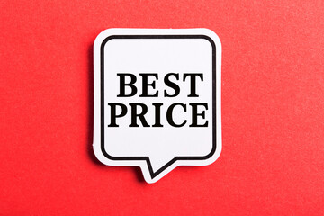 Best Price Speech Bubble Isolated On Red Background