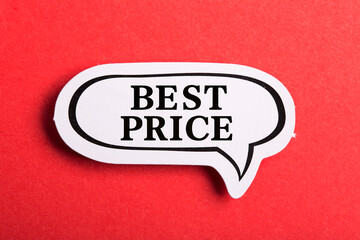 Best Price Speech Bubble Isolated On Red Background