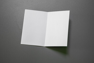 Blank portrait mock-up paper. brochure magazine isolated on gray, changeable background / white paper isolated on gray