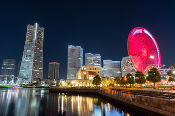 Naklejka premium 横浜 みなとみらいの夜景