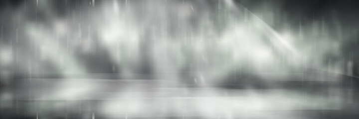 white and gray studio room background, grey floor backdrop with spotlight 