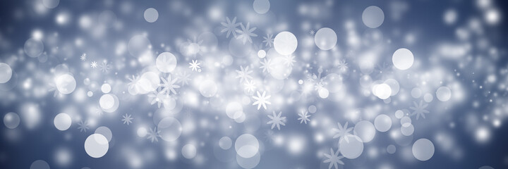 Fototapeta premium white bokeh blur background / Circle light on blue background / abstract light background