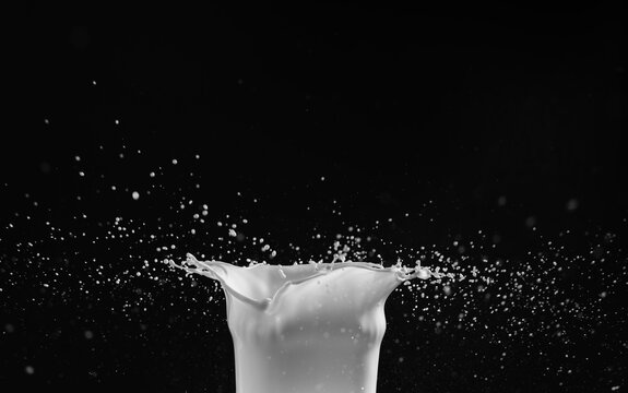 Milk or white liquid splash