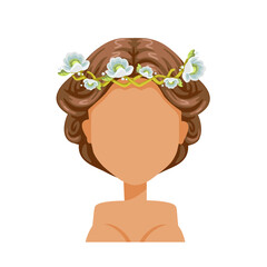 Flower hair. bride hairstyle, princess accessories. beautiful  hairstyle. modern fashion for assortment.