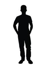 Standing man silhouette vector