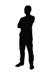 Standing man silhouette vector