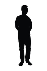 Standing man silhouette vector