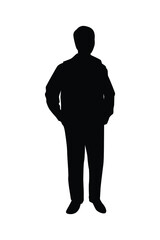 Standing man silhouette vector