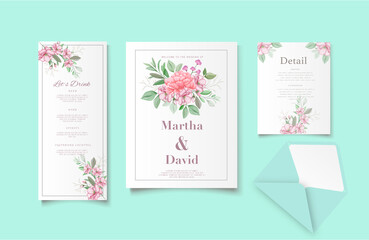 Elegant watercolor wedding invitation template
