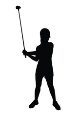 Female golf player silhouette vector
