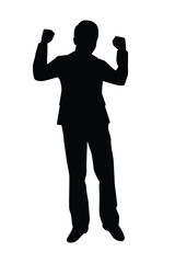 Happy business man silhouette vector
