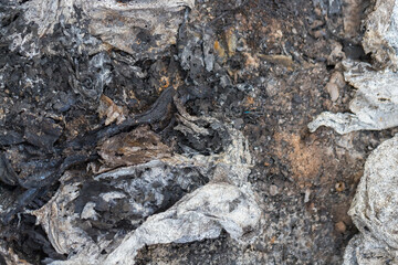 Ash resulting from incineration with aluminum foil mixed