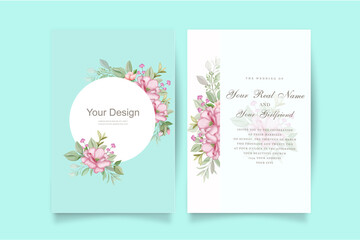 Elegant watercolor wedding invitation template