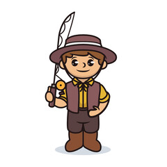 Boy with fisherman brown costume design
