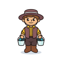 Boy with fisherman brown costume design