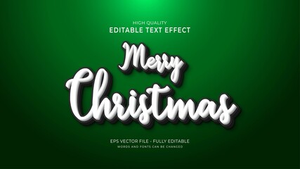 merry christmas text effect, editable cartoon text style effect