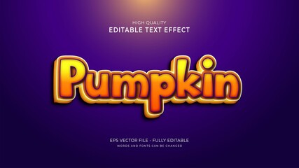 pumpkin font style effect. editable cartoon text style effect