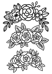 Schilderijen op glas 0230 hand drawn flowers doodle © wanchana