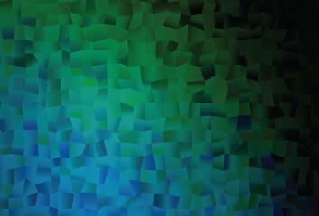 Dark Blue, Green vector pattern with crystals, rectangles.