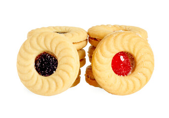 cookies with jam an isolated on white background