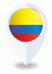 Fototapeta premium Flag of Canada, location icon for Multipurpose. Republic of Colombia