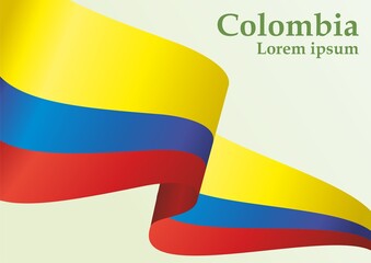Flag of Colombia. Republic of Colombia.  Bright, colorful vector illustration